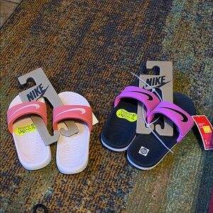 Nike Slide Sandals in Pink and Purple (kids)